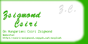 zsigmond csiri business card